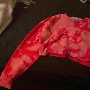 champion cropped tie dye sweatshirt